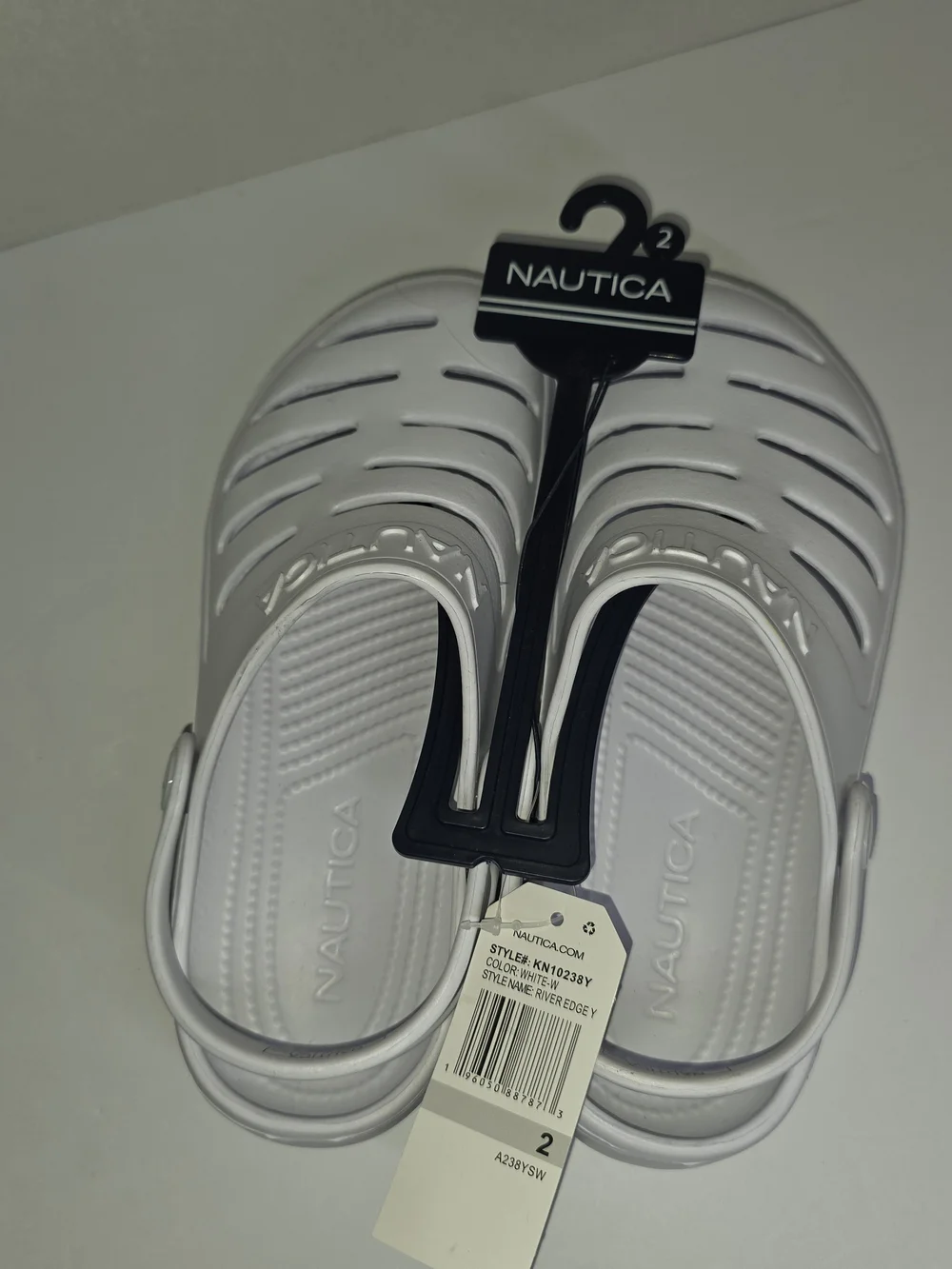 Nautica Kids White Water Clogs with Heel Strap